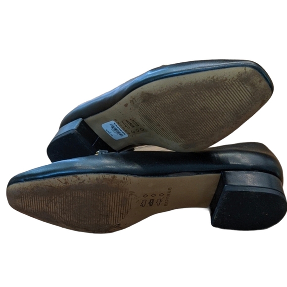 Express Square Toe Loafers 1" Heal Black Sz 7M - Picture 5 of 6